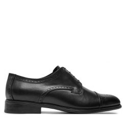 Półbuty Baldinini. Czarne eleganckie półbuty Baldinini, bez wzorów, bez obcasa, bez zapięcia. Za 779.99 zł.