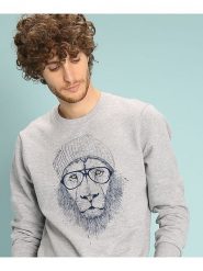 WOOOP Bluza "Cool Lion" w kolorze szarym rozmiar: XS. Szare bluzy Wooop, xs, bez wzorów, bez kaptura. Za 70.24 zł.