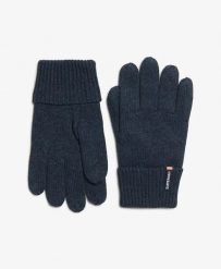Superdry Rękawiczki Essential Logo Dziane - Richest Navy Marl. Niebieskie rękawiczki Superdry, bez wzorów, z bawełny. Za 107.55 zł.