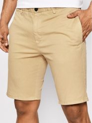 Hugo Szorty materiałowe David222SD 50471182 Beżowy Slim Fit. Brązowe szorty Hugo, m, bez wzorów, z bawełny. Za 389.00 zł.