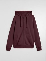 Rozpinana bluza z kapturem - bordowy. Czerwone bluzy z kapturem Sinsay, l, bez wzorów, z kapturem. Za 49.99 zł.