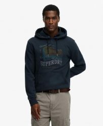 Superdry Bluza z kapturem Outdoors Mountain Relaxed – ECLIPSE NAVY. Niebieskie bluzy z kapturem Superdry, xl, bez wzorów, z bawełny, z kapturem. Za 345.10 zł.