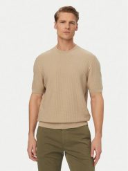 BOSS Sweter H-Nilton 50560468 Beżowy jasny Regular Fit. Brązowe swetry rozpinane Boss, m, bez wzorów, z bawełny, bez kołnierzyka, bez ramiączek. Za 480.99 zł.