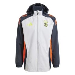 Kurtka wodoodporna Benfica Lisbonne Tiro 2024/25. Szare kurtki Adidas, l, bez wzorów, z materiału, bez kaptura. Za 295.25 zł.