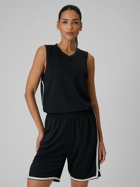 4F Koszulka do koszykówki loose szybkoschnąca uniseks - czarna L. Czarne t-shirty 4F, bez wzorów, z materiału, bez ramiączek, na fitness i siłownię. Za 119.99 zł.