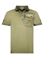 Geographical Norway Koszulka polo "Keony" w kolorze zielonym rozmiar: M. Zielone koszulki polo sportowe Geographical Norway, m, bez wzorów, z bawełny, bez kołnierzyka, bez ramiączek. Za 87.81 zł.