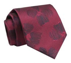 Krawat - ALTIES - Bordowy w Duże Kwiaty. Czerwone krawaty i muchy Alties, bez wzorów, z tkaniny. Za 49.00 zł.