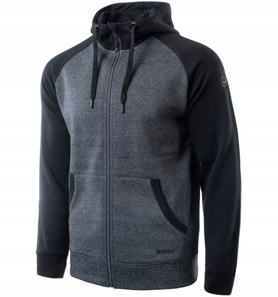 Rozpinana bluza z kapturem dla mężczyzn Hi-tec Selan. Szare bluzy z kapturem Hi-tec, m, bez wzorów, z bawełny, z kapturem. Za 210.40 zł.