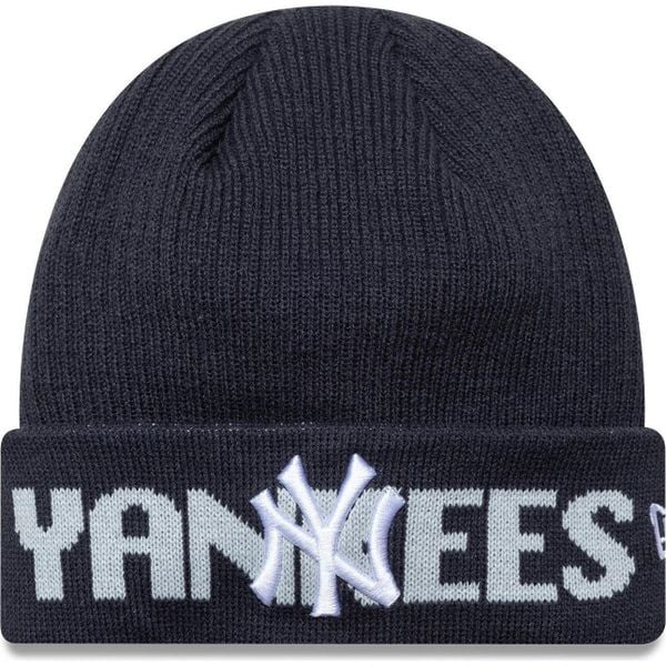 Czapka Beanie New Era Wordmark NYY Navy. Niebieskie czapki zimowe New Era, bez wzorów. Za 148.01 zł.