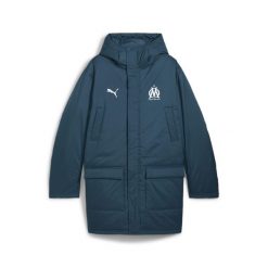 Męska zimowa kurtka Olympique Marsylia PUMA Ocean Tropic White Blue. Białe kurtki Puma, na zimę, m, bez wzorów, bez kaptura. Za 684.00 zł.