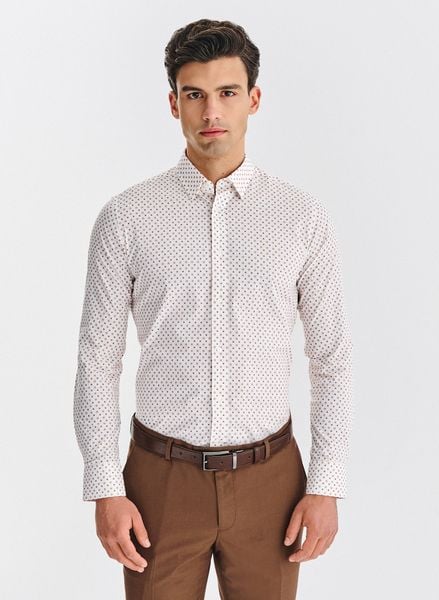 PAKO LORENTE – Biała koszula w kwiatowy print. Białe koszule Pako Lorente, xl, bez wzorów, z bawełny, bez kołnierzyka, bez ramiączek. Za 119.99 zł.