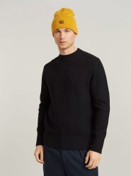 G-Star Sweter w kolorze czarnym rozmiar: XL. Czarne swetry nierozpinane G-Star, xl, bez wzorów, prążkowane, bez kołnierzyka, bez ramiączek. Za 216.73 zł.