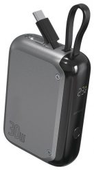 4smarts Pocket 10000 mAh 30W z wbudowanym kablem USB-C szary. Szare powerbanki . Za 139.90 zł.