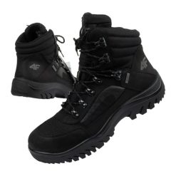 Buty sportowe 4F H4Z21 OBMH253 21S. Czarne buty turystyczne 4F, bez wzorów, ze skóry, za kostkę, bez zapięcia, trekkingowe. Za 339.00 zł.