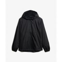 Windbreaker Superdry Logo. Czarne kurtki softshell Superdry, bez wzorów, z softshellu, bez kaptura. Za 430.10 zł.