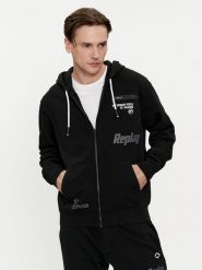 Replay Bluza M6706.000.21842 Czarny Regular Fit. Czarne bluzy Replay, m, bez wzorów, z bawełny, bez kaptura. Za 459.99 zł.