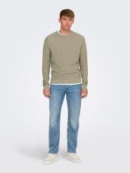 ONLY & SONS Sweter "Tony" w kolorze beżowym rozmiar: XXL. Brązowe swetry nierozpinane Only & Sons, xxl, bez wzorów, z bawełny, bez kołnierzyka, bez ramiączek. Za 87.81 zł.