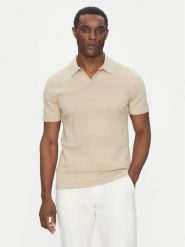 Hechter Paris Polo 65009 151808 Beżowy Regular Fit. Brązowe koszulki polo Hechter Paris, m, bez wzorów, z bawełny, bez kołnierzyka, bez ramiączek. Za 349.99 zł.