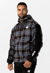 Kenton Zipped Kurtka - Czarny/Niebieski. Czarne kurtki GORILLA WEAR, m, bez wzorów, z bawełny, bez kaptura. Za 559.00 zł.