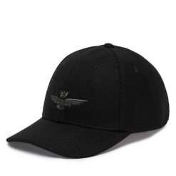 Czapka z daszkiem Aeronautica Militare. Czarne czapki z daszkiem Aeronautica Militare, bez wzorów. Za 214.99 zł.