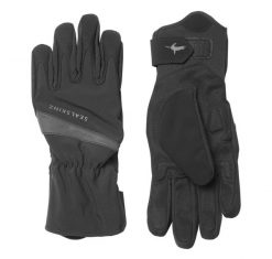 Męskie Wodoodporne Rękawiczki Rowerowe Na Każdą Pogodę. Czarne rękawiczki SEALSKINZ, bez wzorów, z materiału. Za 269.90 zł.