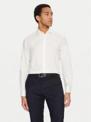 Calvin Klein Koszula K10K107889 Biały Regular Fit. Białe koszule CALVIN KLEIN, m, bez wzorów, z bawełny, bez kołnierzyka, bez ramiączek. Za 249.99 zł.