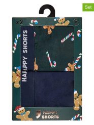 Happy Shorts Bokserki (2 pary) w kolorze szmaragdowo-granatowym rozmiar: XL. Niebieskie bokserki Happy Shorts, xl, bez wzorów. Za 35.02 zł.