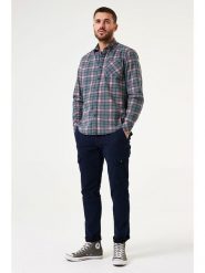 Garcia Koszula w kolorze granatowo-jasnoróżowym rozmiar: XL. Niebieskie koszule Garcia, xl, bez wzorów, z bawełny, bez kołnierzyka, bez ramiączek. Za 234.45 zł.
