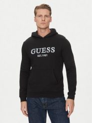 Guess Bluza M5GQ36 KCN01 Czarny Regular Fit. Czarne bluzy Guess, m, z aplikacjami, z bawełny, bez kaptura. Za 209.99 zł.