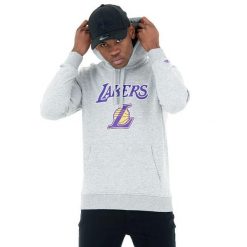 Bluza z kapturem Los Angeles Lakers. Szare bluzy New Era, l, bez wzorów, z kapturem. W wyprzedaży za 257.65 zł.