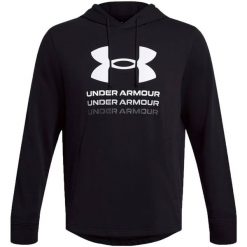 Męska Bluza Z Grafiką Rival Terry. Czarne bluzy Under Armour, m, bez wzorów, bez kaptura. Za 377.99 zł.