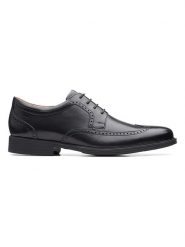 Clarks Skórzane trzewiki "Whiddon Wing" w kolorze czarnym rozmiar: 44,5. Czarne botki sznurowane Clarks, bez wzorów, bez obcasa, bez zapięcia. Za 171.68 zł.