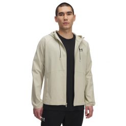 Kurtka Mężczyzna UNDER ARMOUR UA VIBE WOVEN JACKET. Brązowe kurtki do biegania Under Armour, m, bez wzorów, bez kaptura, do biegania. Za 337.85 zł.