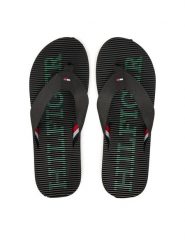 Tommy Hilfiger Japonki Massage Beach Sandal FM0FM05443 Czarny. Czarne japonki Tommy Hilfiger, bez wzorów, z materiału. Za 149.99 zł.
