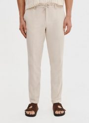 PAKO LORENTE - Lniane spodnie męskie. Spodnie materiałowe Pako Lorente, na co dzień, na wiosnę, m, bez wzorów, z bawełny, casualowe. Za 199.99 zł.