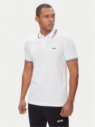 Boss Polo Paul 50506193 Biały Slim Fit. Białe koszulki polo Boss, m, bez wzorów, z bawełny, bez kołnierzyka, bez ramiączek. Za 349.99 zł.