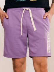Szorty dresowe z nadrukiem - fioletowy. Fioletowe krótkie spodenki sportowe Sinsay, l, bez wzorów, z dresówki. Za 29.99 zł.