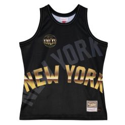 Tank top New York Knicks NBA Big Face 4.0 Fashion. Czarne bezrękawniki Mitchell & Ness, bez wzorów, bez kołnierzyka, bez ramiączek. Za 338.00 zł.