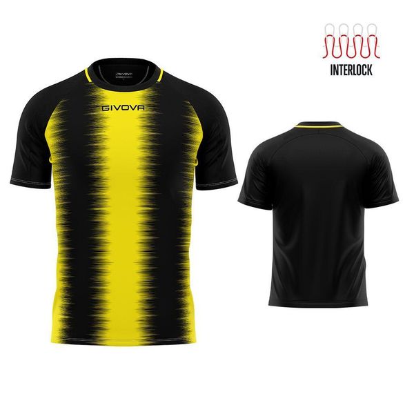 Givova Geel-Zwart Sport T-shirt Men L-oddech i lekki > to translate in Polish. Czarne t-shirty sportowe Givova, bez wzorów, bez ramiączek, do piłki nożnej. Za 70.25 zł.
