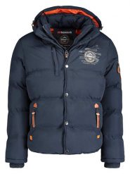 Geographical Norway Kurtka zimowa w kolorze granatowym rozmiar: S. Niebieskie kurtki Geographical Norway, na zimę, s, z aplikacjami, bez kaptura. Za 221.15 zł.