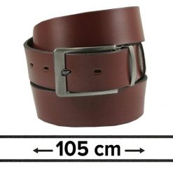 Pasek do Spodni Męski, Brązowy 105cm, Skórzany, Elegancki, Możliwość Skrócenia -ZET. Brązowe paski Zet, bez wzorów, ze skóry, eleganckie. Za 89.00 zł.