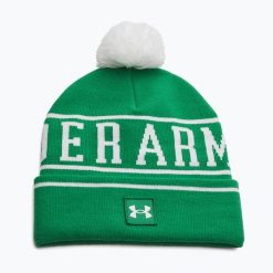 Czapka Under Armour Halftime Pom Beanie. Zielone czapki zimowe Under Armour, bez wzorów. Za 129.99 zł.