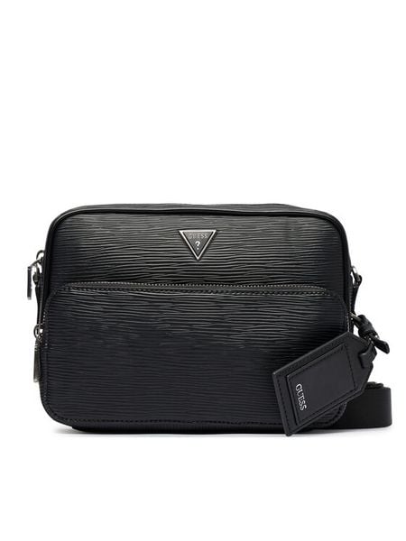 Guess Saszetka HMMIPW P6222 Czarny. Czarne saszetki i nerki Guess, z aplikacjami, ze skóry, bez dodatków. Za 414.99 zł.