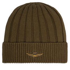 Czapka Aeronautica Militare. Zielone czapki zimowe Aeronautica Militare, bez wzorów. Za 179.99 zł.