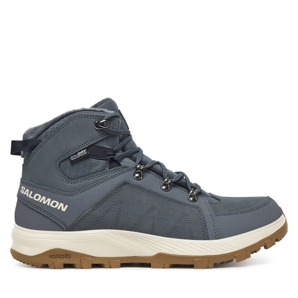 Trekkingi Salomon. Szare botki sznurowane Salomon, bez wzorów, bez obcasa, bez zapięcia. Za 569.99 zł.