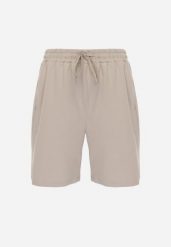 Beżowe Szorty Dresowe z Bawełną i Sznurkami Leofiel. Brązowe szorty Born2be, l, bez wzorów, z bawełny, klasyczne. Za 59.99 zł.