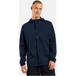 Koszula z długim rękawem męska ODLO Shirt l/s TRANSITION SOFTSHELL. Niebieskie koszule ODLO, l, bez wzorów, z materiału, bez kołnierzyka, bez ramiączek. Za 539.99 zł.