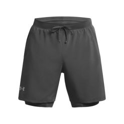 Szorty 2 w 1 Under Armour Launch 7". Czarne odzież kompresyjna Under Armour, s, bez wzorów, z dzianiny, do biegania. Za 253.25 zł.