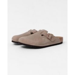 Klapki męskie Birkenstock Boston. Szare klapki Birkenstock, z materiału. Za 629.99 zł.