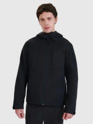 KURTKA MĘSKA PRZEJŚCIOWA 4F Z KAPTUREM CIEPŁA MEMBRANA 8000 XL CZARNA. Czarne kurtki 4F, l, bez wzorów, z kapturem. Za 399.99 zł.